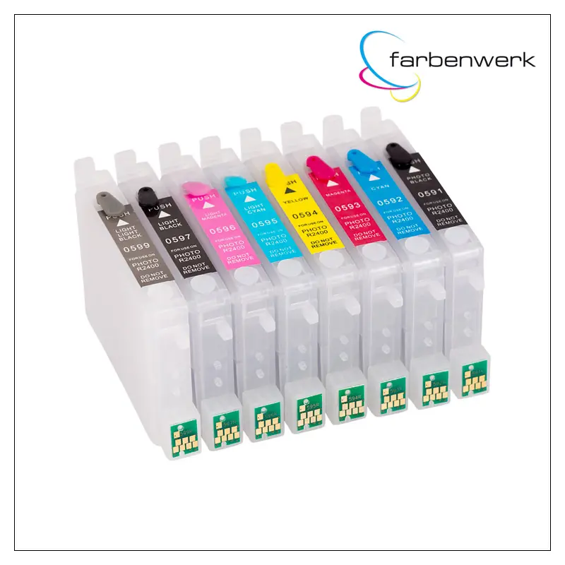 Nachfüllpatronen-Set mit Autoreset Chip T0591-T0599 PK (8)