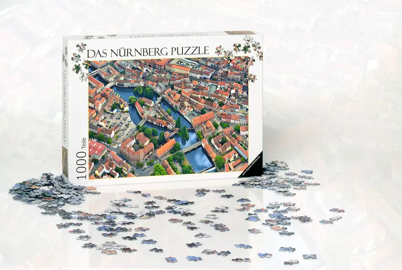 Nürnberg-Puzzle Trödelmarkt – 500 & 1000 Teile Luftbild-Puzzle