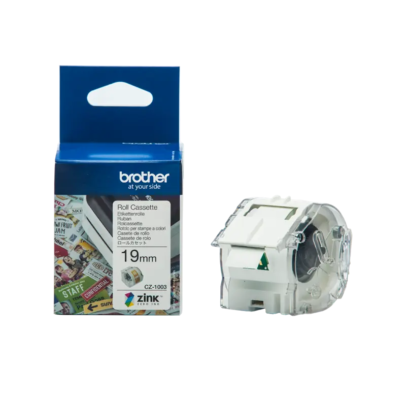 Original Brother CZ-1003 Farbetikettenrolle 19mm x 5m Weiss