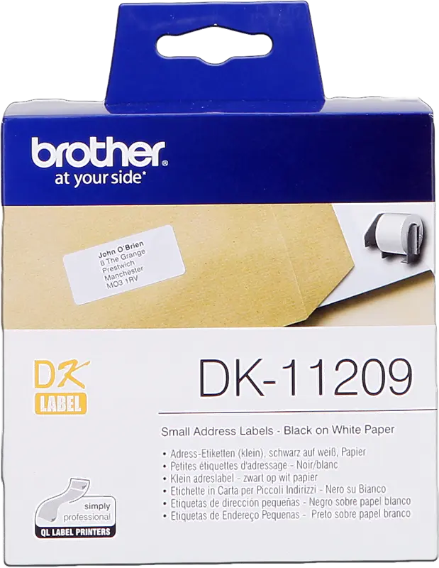 Original Brother DK-11209 Adress-Etiketten 29 x 62mm Schwarz auf Weiß