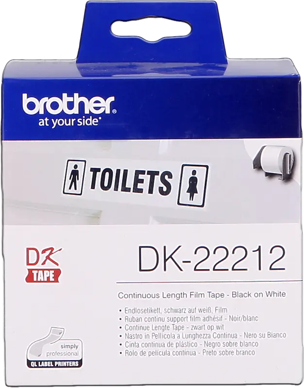 Original Brother DK-22212 Endlosetiketten 62mm x 15,24m Schwarz auf Weiß