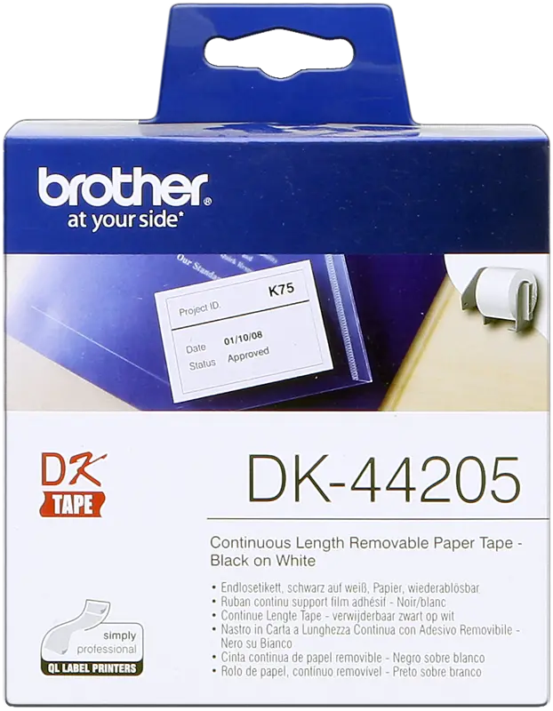 Original Brother DK-44205 Endlosetiketten 62mm x 30,48m Weiss