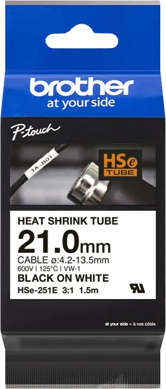 Original Brother HSe-251E Schriftband Schwarz auf Weiss