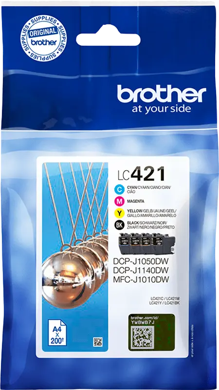 Original Brother LC-421 Multipack Schwarz / Cyan / Magenta / Gelb