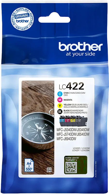 Original Brother LC-422 Multipack Schwarz / Cyan / Magenta / Gelb