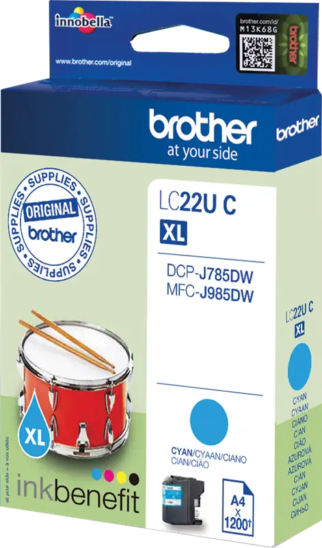 Original Brother LC22UC Cyan Druckerpatrone
