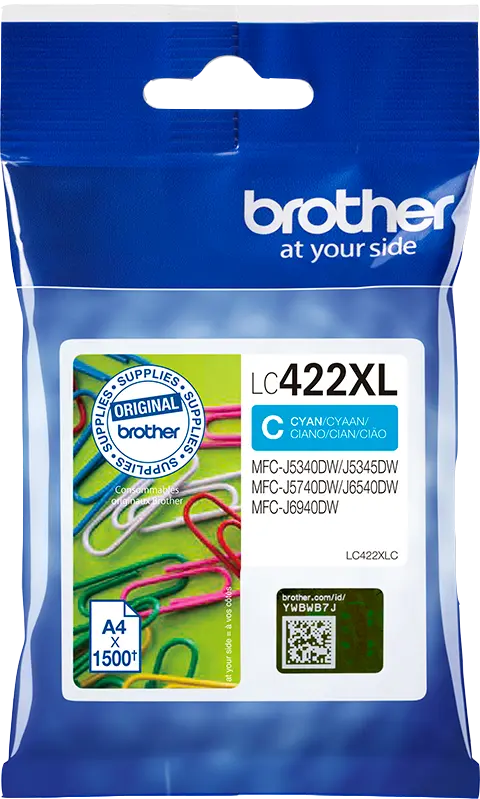 Original Brother LC422XLC Cyan Druckerpatrone