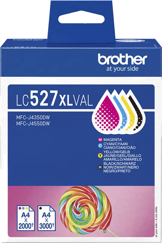 Original Brother LC527XLVAL Multipack Schwarz / Cyan / Magenta / Gelb