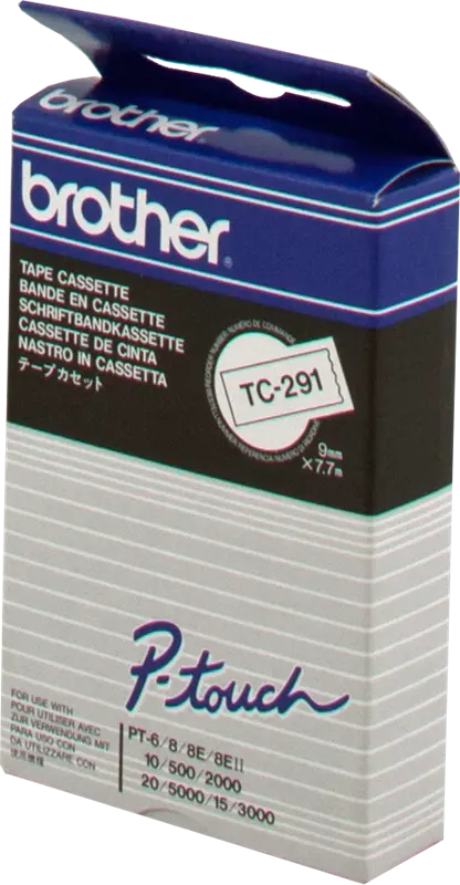 Original Brother TC-291 Schriftband Schwarz auf Weiß