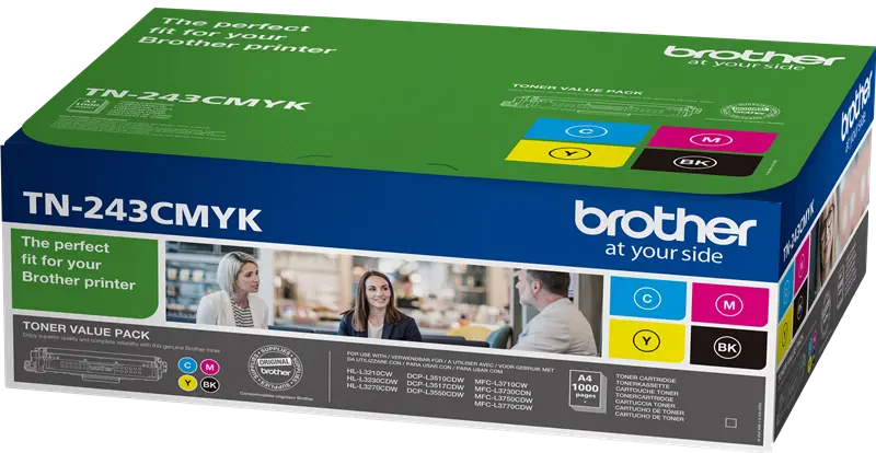 Original Brother TN-243CMYK Multipack Schwarz / Cyan / Magenta / Gelb