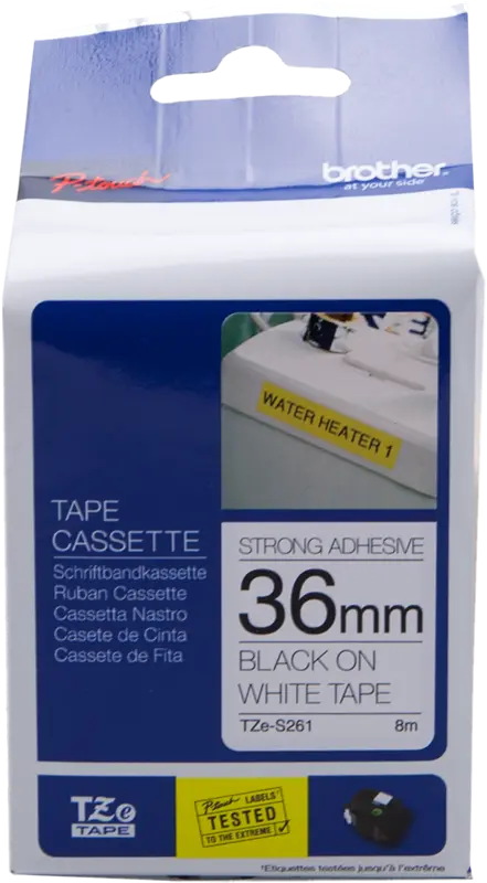 Original Brother TZe-S261 Schriftband Schwarz auf Weiß