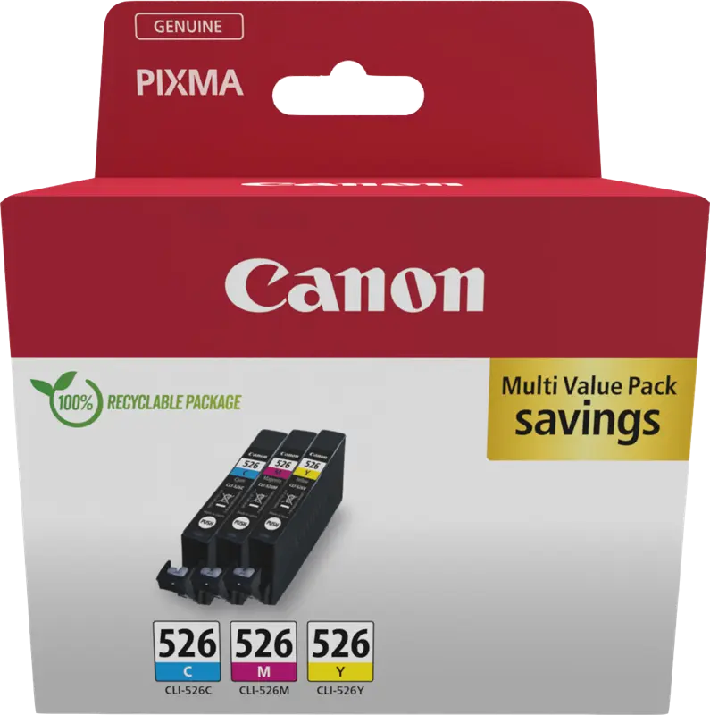 Original Canon CLI-526 Multipack Cyan / Magenta / Gelb