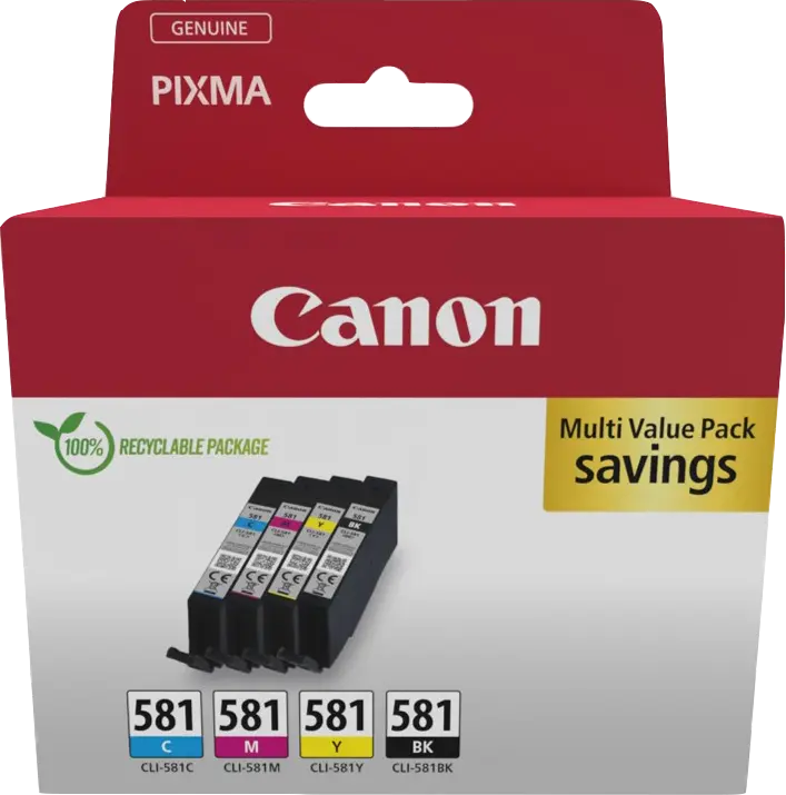 Original Canon CLI-581 Multipack Schwarz / Cyan / Magenta / Gelb