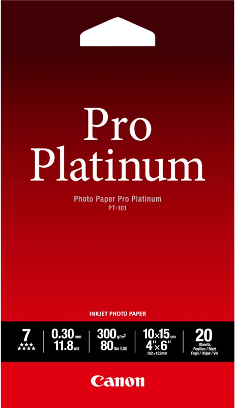 Original Canon Fotopapier Pro Platinum 10x15cm Weiss