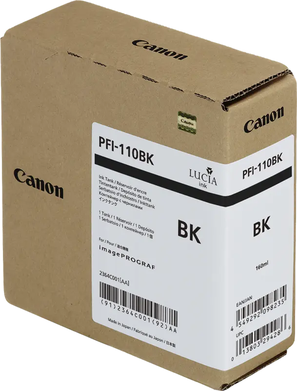 Original Canon PFI-110bk Schwarz Druckerpatrone 2364C001