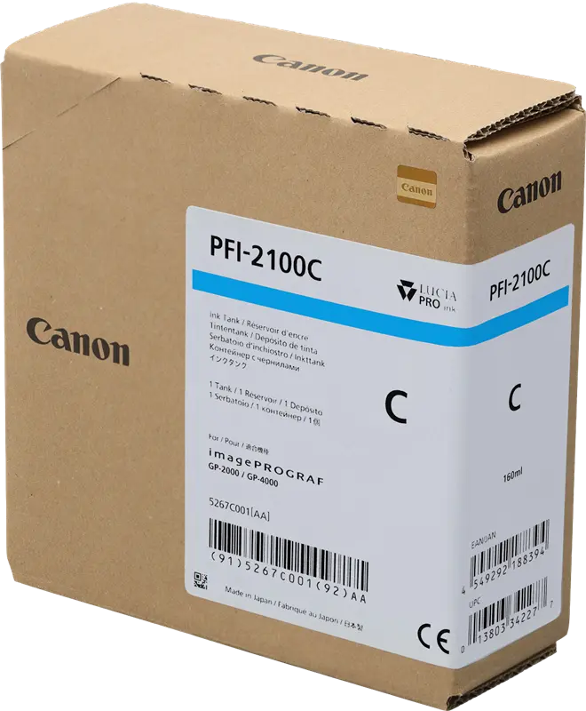 Original Canon PFI-2100c Cyan Druckerpatrone 5267C001
