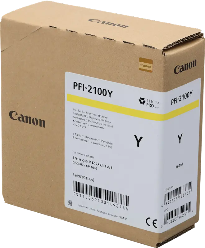 Original Canon PFI-2100y Gelb Druckerpatrone 5269C001