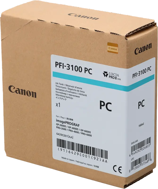 Original Canon PFI-3100pc Cyan (Foto) Druckerpatrone 6429C001