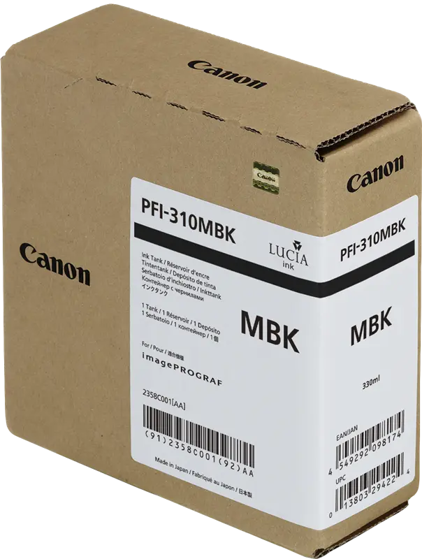 Original Canon PFI-310mbk Schwarz (Matt) Druckerpatrone 2358C001