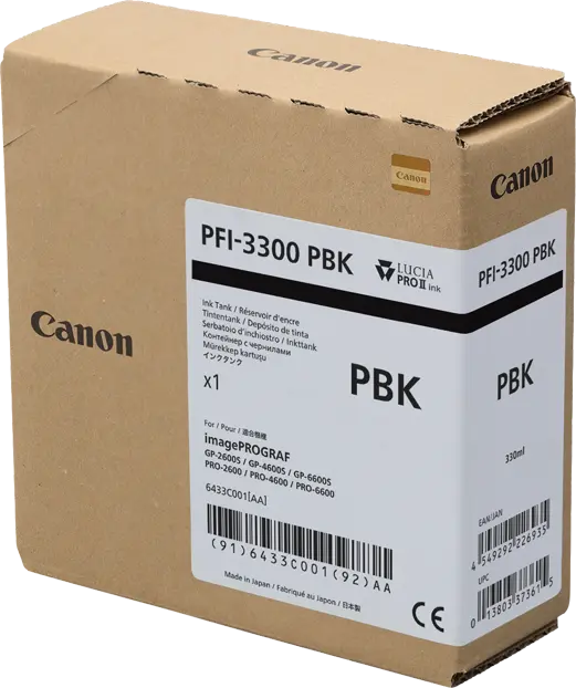 Original Canon PFI-3300pbk Schwarz (Foto) Druckerpatrone 6433C001
