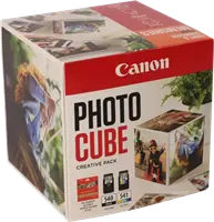 Original Canon PG-540+CL-541 Photo Cube Creative Pack Schwarz / mehrere Farben Value Pack + 13x13 cm Fotopapier 40 Blatt