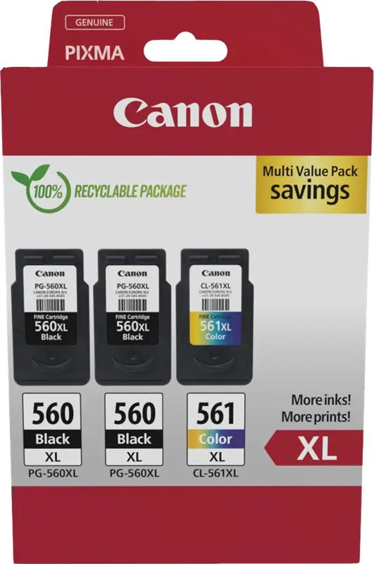 Original Canon PG-560XL+CL-561XL Multipack Schwarz / mehrere Farben