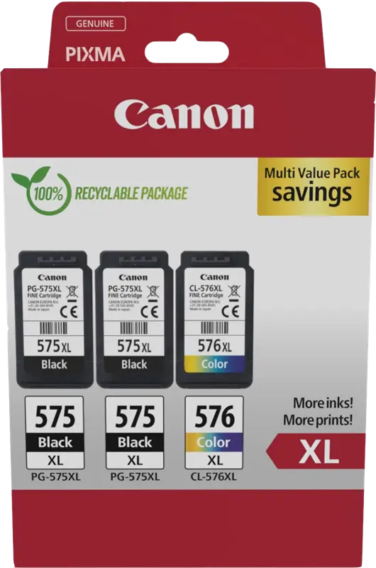 Original Canon PG-575XL+CL-576XL Multipack Schwarz / mehrere Farben