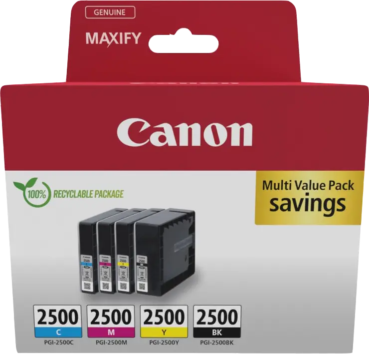 Original Canon PGI-2500 Multipack Schwarz / Cyan / Magenta / Gelb