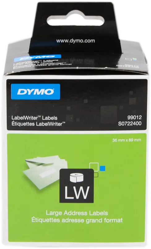 Original DYMO 99012 Adress-Etiketten 89 x 36mm Weiss