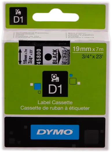 Original DYMO Schriftband Schwarz auf Farblos