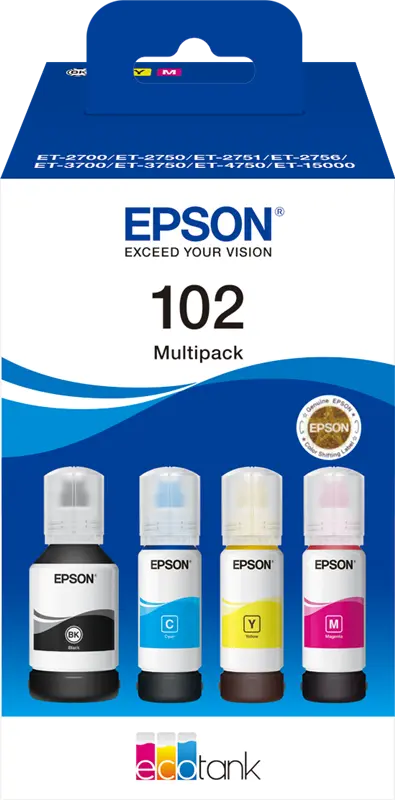 Original Epson 102 Multipack Schwarz / Cyan / Magenta / Gelb