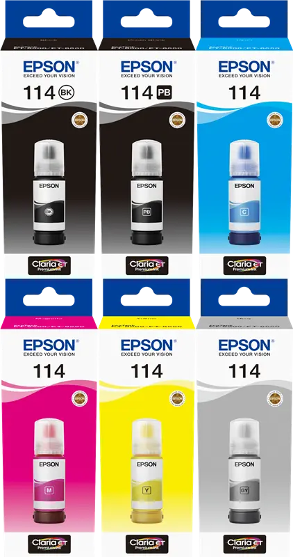 Original Epson 114 Multipack Schwarz / Schwarz (Foto) / Cyan / Magenta / Gelb / Grau