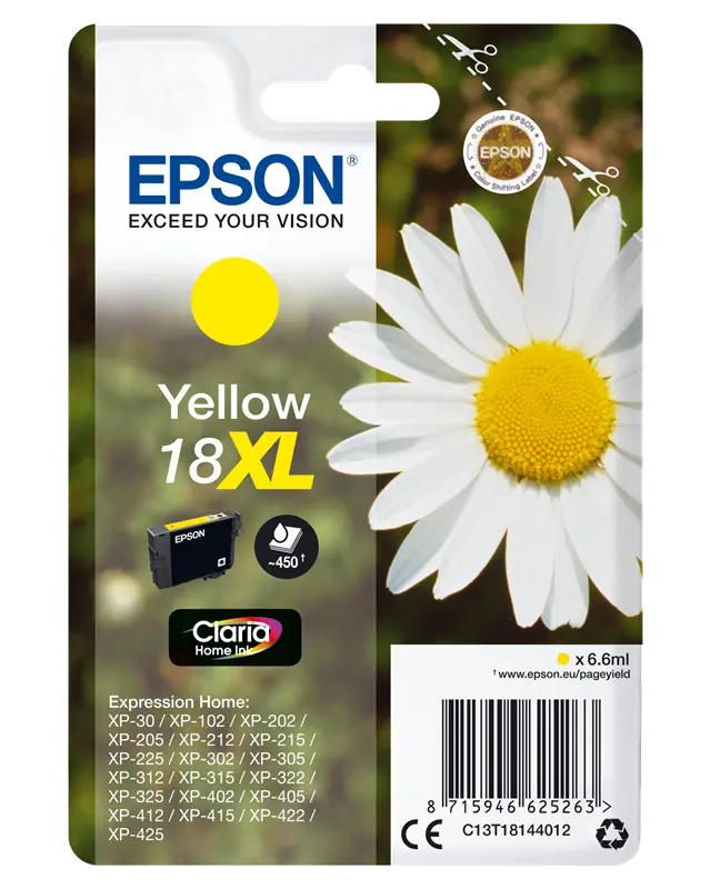Original Epson 18 XL Gelb Druckerpatrone C13T18144012