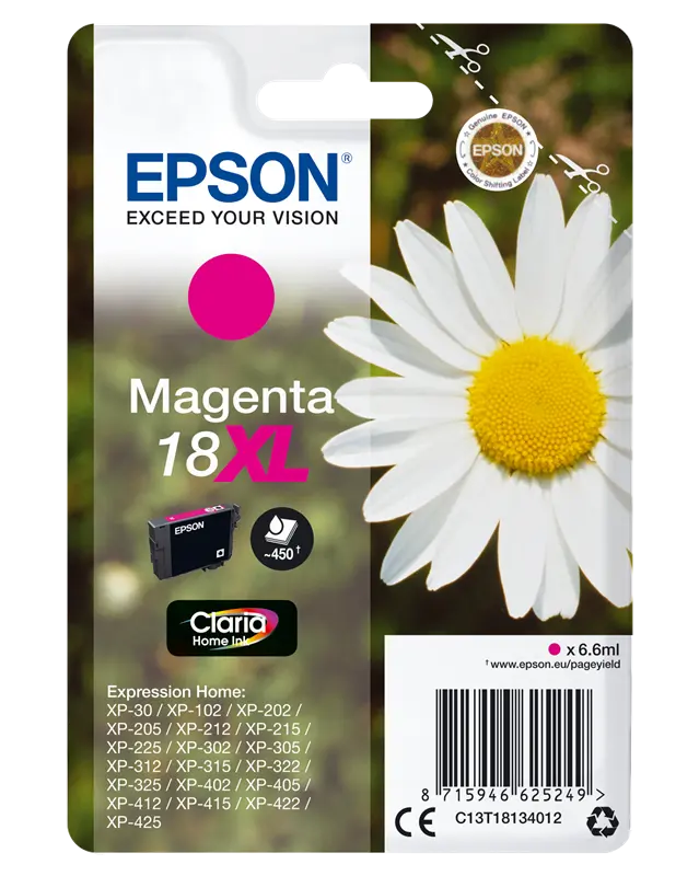 Original Epson 18 XL Magenta Druckerpatrone C13T18134012