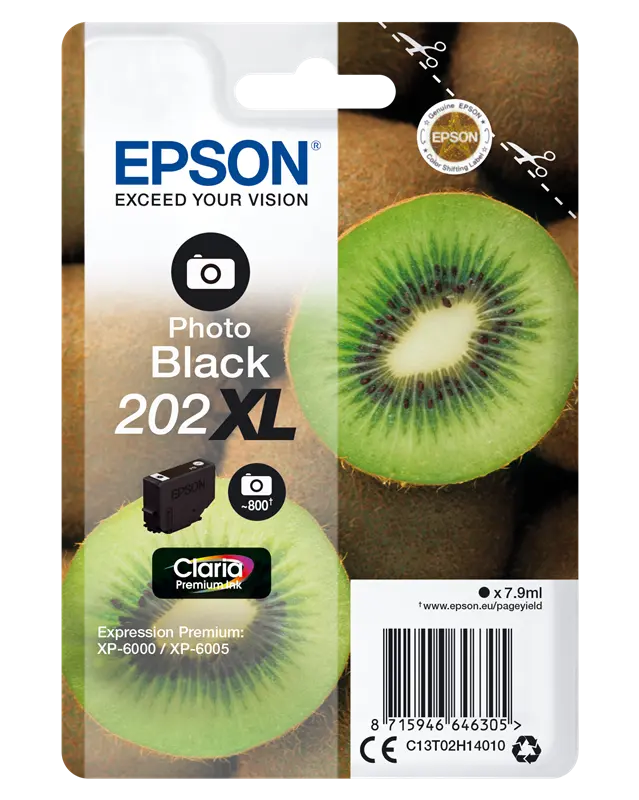 Original Epson 202XL Schwarz (Foto) Druckerpatrone C13T02H14010