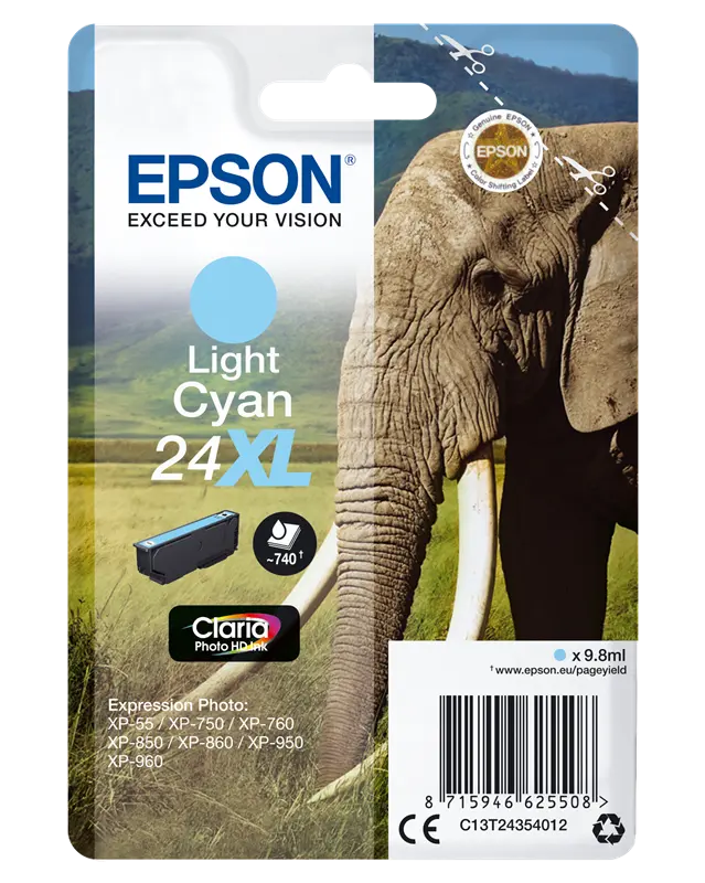 Original Epson 24 XL Cyan (hell) Druckerpatrone C13T24354012