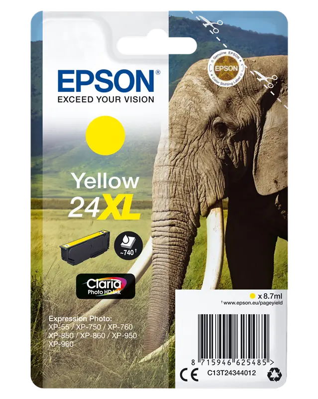 Original Epson 24 XL Gelb Druckerpatrone C13T24344012