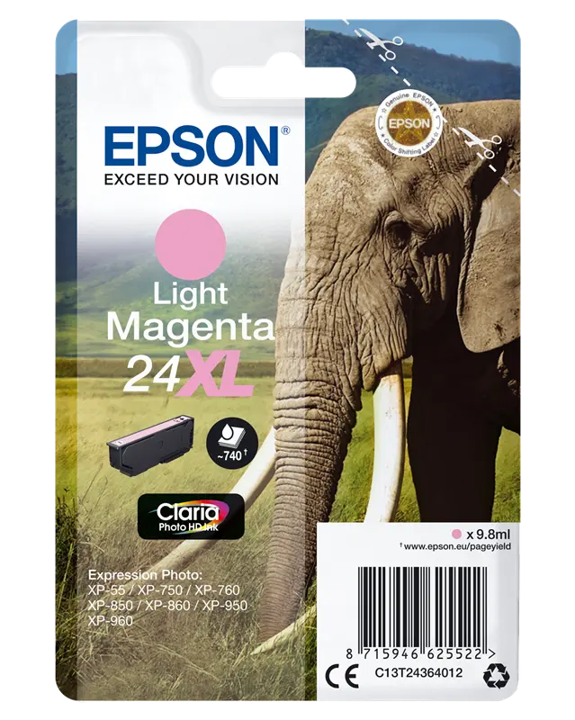 Original Epson 24 XL Pink (hell) Druckerpatrone C13T24364012