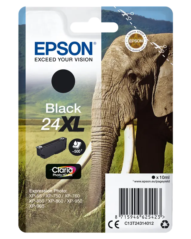 Original Epson 24 XL Schwarz Druckerpatrone C13T24314012