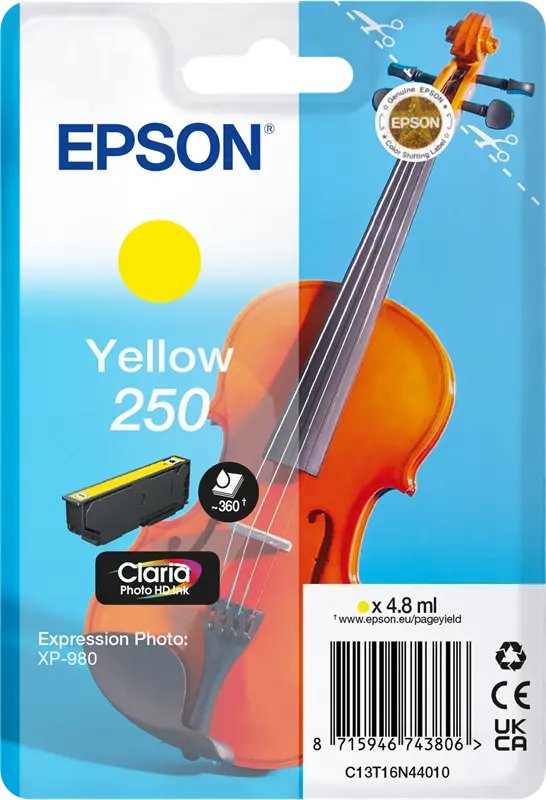 Original Epson 250 Gelb Druckerpatrone C13T16N44010