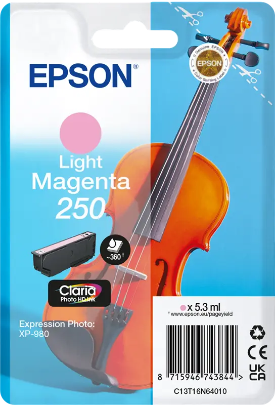 Original Epson 250 Helles Magenta Druckerpatrone C13T16N64010
