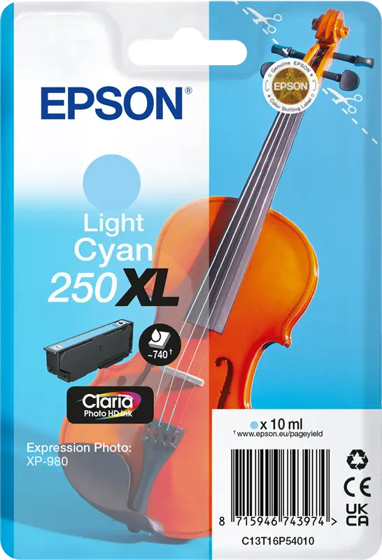 Original Epson 250 XL Cyan (hell) Druckerpatrone C13T16P54010