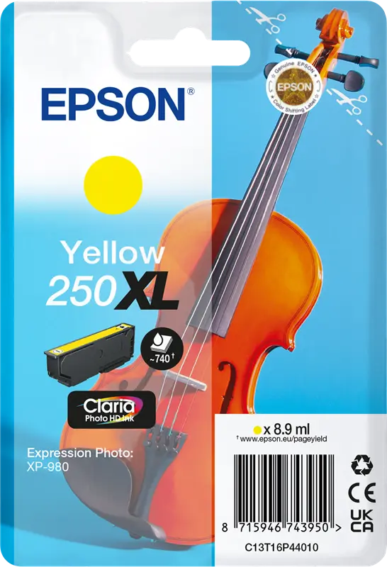 Original Epson 250 XL Gelb Druckerpatrone C13T16P44010