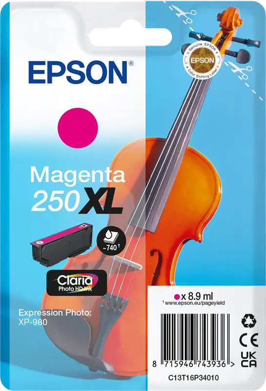 Original Epson 250 XL Magenta Druckerpatrone C13T16P34010