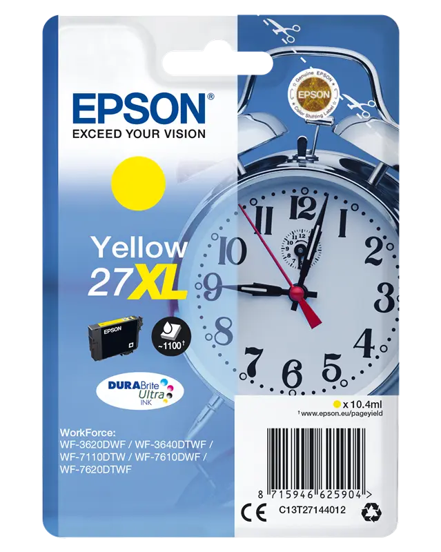 Original Epson 27 XL Gelb Druckerpatrone C13T27144012