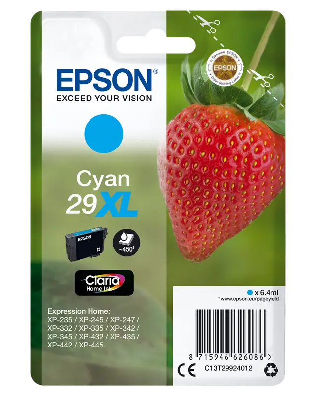 Original Epson 29 XL Cyan Druckerpatrone C13T29924012