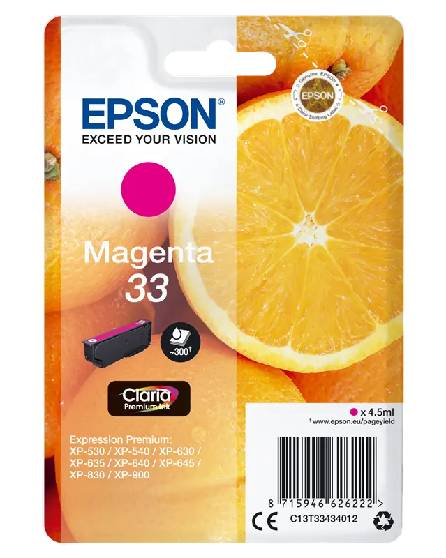 Original Epson 33 Magenta Druckerpatrone C13T33434012