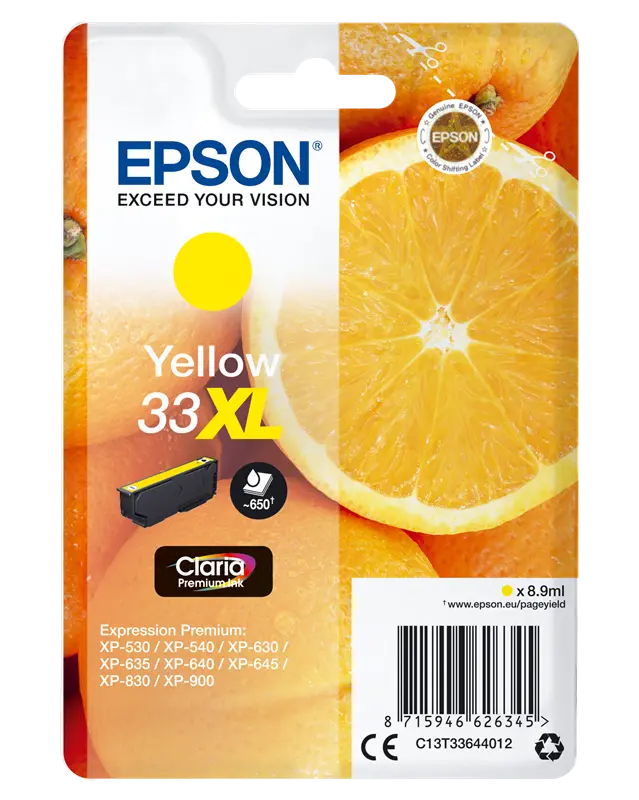 Original Epson 33 XL Gelb Druckerpatrone C13T33644012