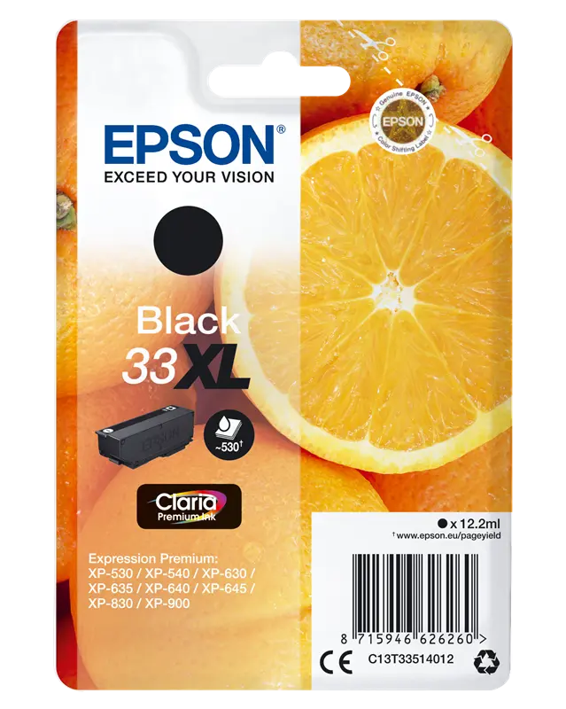 Original Epson 33 XL Schwarz Druckerpatrone C13T33514012