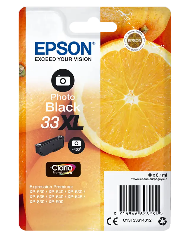 Original Epson 33 XL Schwarz (Foto) Druckerpatrone C13T33614012